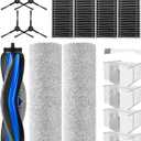 16Pcs Replacement Accessories kit for ECOVACS DEEBOT X8 Pro Omni / X8 Omni Robot Vacuum With 1 Anti Tangle Main Brushes, 2 Roller Mops, 4 HEPA Filters, 4 Side Brushes, 4 Dust Bag, 1 Cleaning Brushes