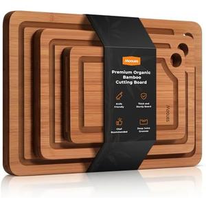 Bamboo Cutting Board for Kitchen, Knife-Friendly Wooden Cutting Boards Set 3-Piece with Juice Groove, Durable Chopping Boards for Meat, Vegetables, Fruits, Cheese – Multi-Purpose, Kitchen Gifts