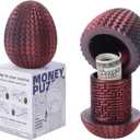 Maze Egg Money Puzzle Gift Box: in 4 Unique Internal Designs - Secret Cash Holder & Surprise Gift Container for Easter, Birthday, Wedding - Fun Brain Teaser Toy for Kids & Adults (Red Black)