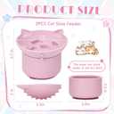 Funnymoom 2 Pack Silicone Cat Slow Feeder, Elevated Slow Feeder Cat Bowl for Dry and Wet Food, Tilted Design with Non Slip Base, Adjustable Angle for Pet (Pink and Blue)