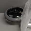 Drive Medical Two-Button Folding Walker w/ Wheels - Lightweight Rolling Mobility Support - Adjustable Height - Dual Push-Button Operation - 5 Inch Front Wheels - Durable Aluminum - Silver