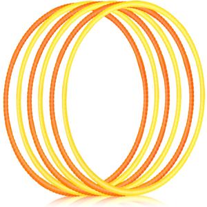 Halloscume 6 Pcs Exercise Hoop Detachable Fitness Rings Adjustable Plastic Toy Fitness Hoop Playground Toys Colored Circles for Teens Games Gymnastics Agility, 28 Inch (Orange,Yellow)
