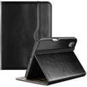 ProCase for iPad mini 7th (A17 Pro) 2024/iPad Mini 6th Generation 2021 8.3 Inch Case; Premium PU Leather Folio Business Stand Cover with Hand Strap; Pencil Holder; Front Pocket -Black