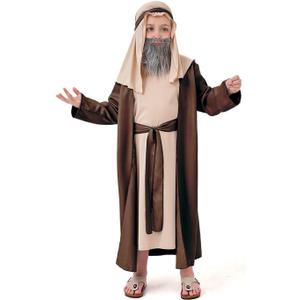 Biblical Costumes for Kids Outfit Bible Jesus Halloween Costume for boys (X-Small, Brown)