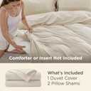 Bedsure Duvet Cover King Size - Soft Double Brushed Bedding Set for Kids & Adults, Zipper Closure, 3 Pieces, Includes 1 Duvet Cover (104"x90") & 2 Pillow Shams, NO Comforter, Light Beige