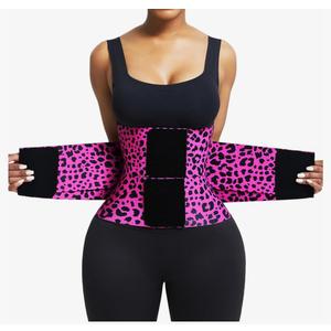 FeelinGirl Waist Trainer Belt Waist Cincher Trimmer Ab Belt Tummy Control Body Shaper with Triple Wrap Women and Men (XL, Purple Leopard Print)