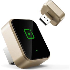 Wireless Carplay Adapter for iPhone, Wired to Wireless Car Play Adapter Bluetooth Auto Connect, Zero Latency, Car Accessories for Apple Carplay, Compatible with Vehicles 2016+& iPhone(Gold)