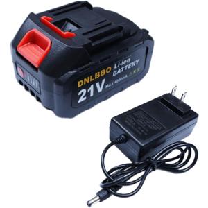 Mini Chainsaw Battery, 21v Lithium Battery - 4.0 Ah Battery with Electric Quantity Display, Include Charger Adapter, Suitable for Cordless Power Tools