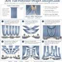 PartyVillage 10 Panels 5ftx30ft Dusty Blue Ceiling Drapes for Wedding Party, 60"W x 360"L
