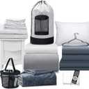 29 Pcs College Dorm Twin XL Bedding Bundle Comforter College Essentials for Guys Dorm Bedding Bathroom and Storage Supplies for School Essentials(Grey)