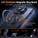 Supdeal Magnetic Kickstand for iPhone 14 Pro Case, Compatible with MagSafe 360 Rotatable Ring Stand Holder, Non-Slip Hard Matte Translucent Cover Military-Grade Shockproof Phone Case, 6.1", Black