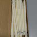 Baquler 50 Pcs Flameless Taper Candles Battery Operated Bulk 12.4 Ivory LED Taper Candles Flickering LED Candlesticks for Wedding Advent Halloween Christmas Party Decor