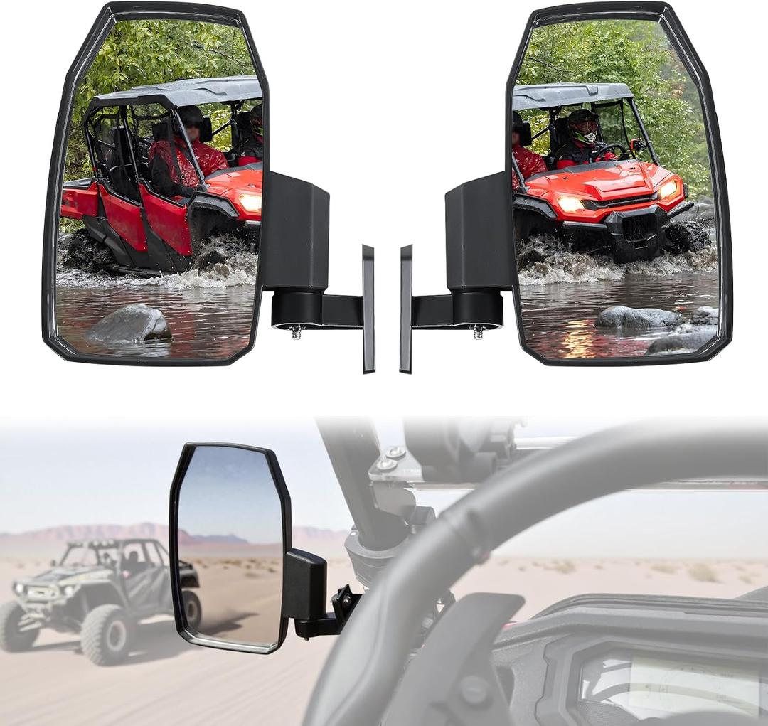 Adjustable Side Rearview Mirrors for Honda Pioneer 1000, UTV Foldable Side Mirror High-definition Rear View Mirror with Bracket for Honda Pioneer 1000-3 1000-5 1000-6 2016-2025 Accessories