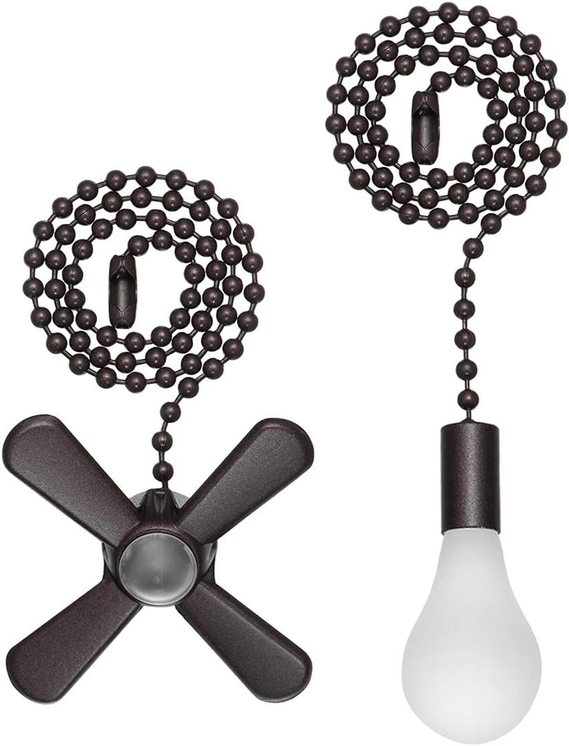 SmoTecQ Ceiling Fan Pull Chain Extender with Decorative Frosted Glass Bulb and Fan Cord, Fit All Standard 3mm Diameter Ceiling Fans and Light Fixtures Factory Pull (ORB)