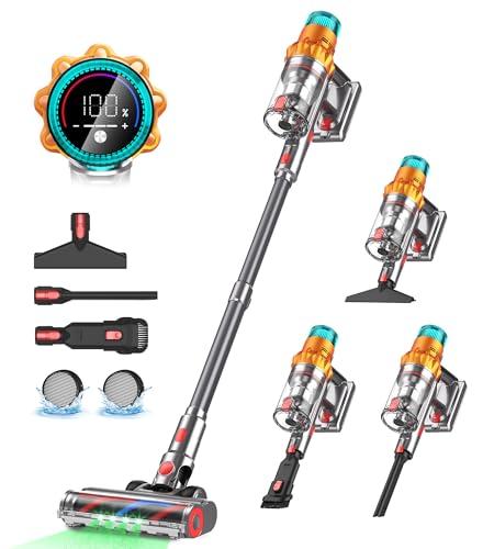REBANIC Cordless Vacuum Cleaners for Home,8-in-1/65Min/600W/48Kpa Powerful Suction,Self-Standing Cordless Stick Vacuum Cleaner,Lightweight Anti-Tangle Rechargeable Vacuum for Floor/Carpet/Pet Hair/Car