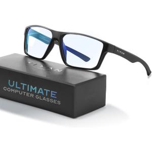 Titan Gaming Glasses, Anti Blue Light Glasses Men, UV400 Protection Blue Light Blocking Glasses for Computer Eye Strain (Gun Grey)