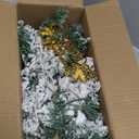 Small Mini Table top Flocked Christmas Tree with 50 LED Lights 24 Inch /2FT Little Prelit Christmas Tree Decorated Gift Boxes and Hanging Ornaments for DIY Christmas Decoration