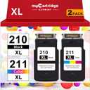 210XL 211XL Combo Pack Remanufactured Ink Cartridge Replacement for Canon 210 XL 211 XL Black Color for PIXMA MX410 IP2700 IP2702 MP240 MP250 MP495 MX340 Printer