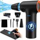 Compressed Air Duster - High Speed 300000RPM Electric Air Duster,120M/S 3 Gear 10000mAh Rechargeable Cordless Air Blower Turbo Fan, Jet Dry Blower for PC Computers Car Electronics