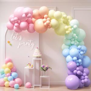 HOUSE OF PARTY 140PCS Pastel Rainbow Balloon Arch Garland Kit - Balloon Arch Kit-Birthday Balloons, Globos para Decoracion de Fiestas | Ideal for valentines day Baby Shower Party Decorations