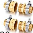 SIGURANTA Garden Hose Repair Connector with Clamps Hose End Repair Kit,3/4" Barb Garden Hose Fittings Male and Female brass garden hose ends (3/4"Barb-2 Set)