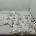Rose Floral Print Pillow Shams with Ruffles Shabby Chic Queen Size Pillowcases19 x 29" 2-Pack Country Vintage Style