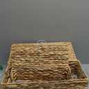 Cable Management Box, Handmade Rattan Cable Organizer, 2 Open Slots Cords Hider Box, Under Desk Cord Organizer for Computer Router USB Hub & Power Strip, Patent Pending, 13" x 5.1" x 5.1", Natural