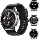 Smartwatch That Can Call-Sports Modes Pressure Monitor Steps Counter Fitness Track Sleep Monitor Compatible,BT Calls,1.42" HD,48mm, IP67 with Android & iPhone for Men Women (Black)