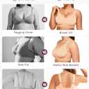 Yisfo Wireless Jelly Push Up Full Coverage Bras for Women V Mesh Seamless No Underwire Comfortable T-shirt Bralettes(Beige,XXL)