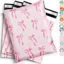 Oududianzi Poly Mailers 10x13, 100PCS Shipping Bags, Self-Sealing Mailers Poly Bags, Mailing Envelopes Bulk, Polymailers Packaging Bags for Online and offline Small Bussiness (Pink Bows)