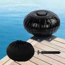 Dock Bumpers Wheel, Dock Corner Bumper Wheel for Docking Pontoon Boat, 18'' Inflatable Dock Fender Wheels,Can Roll Smoothly, Includes Heavy-Duty Hardware, Air Pump and Cover (Black, 18 inch diameter)