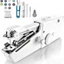 Handheld Sewing Machine, Mini Sewing Machine with Sewing Accessories, Electric Portable Stitch Tool for Beginners, DIY, Home Travel Use(White)
