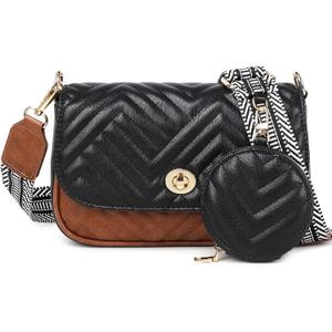 JEEHAN Quilted Crossbody Bags for women Designer Shoulder Handbags Small Purse (Black)