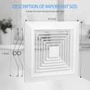 Reinforced 97011723 Bathroom Exhaust Fan Cover with Springs,ABS Plastic Square Ceiling Laminar Air Flow Air Conditioning Grilles Diffusers,Air Diverter,vent cover,Ventilation Fan (1, 9in)