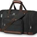 Wohlbege Duffle Bag for Travel,Overnight Weekend Gym Carry On Luggage Bag, 50L Canvas Travel Duffel Bag for Men Women, Expandable Spacious Travel Duffel Bag, Black