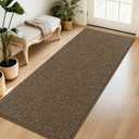BEQHAUSE Dirt Trapper Door Mat 32" x 72", Non-Slip Washable Doormats Entrance Mat, Dirt Resistant and Absorbent Welcome Mat, Low Profile Floor Mats for Front Back Door and Entryway, Brown