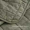 EVERGRACEHOME 100% Cotton Box Stitch Quilt Bedding Set Queen Size 3 Pieces, Garment-Washed Lightweight Soft Cozy Coverlet, Quilted Bedspread Sets with 2 Shams for All Season, Olive Green | Box Stitch Design, 100% Cotton, Soft, Oversized, Pre Washed, Oeko-Tex Certified, Full/Queen