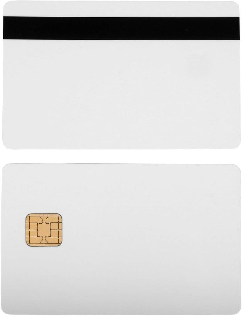 Bodno J2A040 Chip Java Jcop Cards W/Hico 2 Track Mag Stripe Jcop21-36K - 10 Pack White with Black Mag