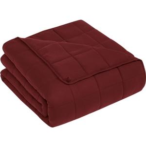 CuteKing Weighted Blanket for Adults: Weighted Blanket with Premium Glass Beads - Breathable Heavy Blanket for Comfort Sleep - Thick Blanket for Adult All Season (20lbs, 48"x72", Claret Red)