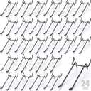 Coume Pegboard Double Arm Peg Straight Hook Garage Storage Wall Organizer Pegboard Hooks Peg Board Tool Utility Hooks Peg Board Hooks Fit 1/4 Inch Peg Board Shelf Accessories (Black, 24 Pieces)