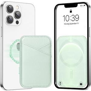 Miroddi for MagSafe Wallet, Strongest Magnetic Card Holder for iPhone 17/16/15/14/13/12 Series, Ultra-Thin Leather Magnetic Phone Wallet with 2 Card Slots, RFID Blocking, No More Falling, Leafy green