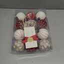 12PCS Burlap Christmas Ornaments, Rustic Jute Wrapped Balls 3.15", Snowflake Embroidered & Plaid Pattern Farmhouse Ornaments for Christmas Tree