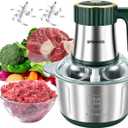 Food Processor,5-Speed Electric Food Chopper,Meat Grinder 5L(20Cups) with Two 6-Blade Sets,500W Powerful Vegetable Chopper Used for Dough Mixing,Meat, Nuts, Fruits, Garlic and Vegetables