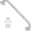 20 Inch Anti Slip Shower Grab Bar Oil Rubbed White 1.25" Diameter,Munzong Bathroom Grab Bar, Knurled Bathroom Balance Bar,Safety Hand Rail Support Handicap Elderly Senior Assist Bath Handle