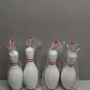 Funtery 4 Set Bowling Lovers Gifts for Men Women 25 oz Reusable Bowling Pin Plastic Water Bottles with Straws and Lids Sports Fans