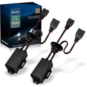 Bestview H7 LED Light Canbus Decoder: Anti Flicker Harness, Resistor Decoders Error Free, LED Warning Canceller Resistor Adapter, H7 Decoder Upgrade with Waterproof Rubber Ring,Pack of 2