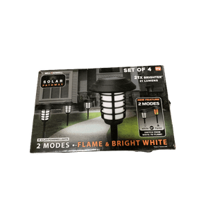 Solar Powered 2-Mode 21-Lumen LED Landscape Lighting Pathway Lights (Set of 4)