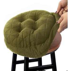 BUYUE Round Bar Stool Seat Cushion, Dia.13 Luxury Fashion Jacquard with Anti-Skid Silicone Bar Stool Cushion Padded (Green, M,1 Count) BUYUE Round Bar Stool Seat Cushion, Dia.13 Luxury Fashion Jacquard with Anti-Skid Silicone Bar Stool Cushion Padded (Green, M,1 Count)