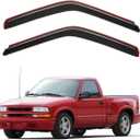 Lightronic Extra Durable Clip-on in-Channel Auto Vent Window Visor, Fits 1994-2003 Chevrolet S10 & GMC Sonoma, 1995-2005 Chevy Blazer & GMC Jimmy, UV-Protect Rain Guard Wind Deflector, Smoke, 2Pcs
