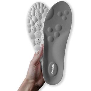 Original Stepprs Comfort Shoe Insoles for Men Women Adjustable Size 4D Memory Foam Cloud Soles Arch Support Improved Posture (Gray, US Men 8-13.5)